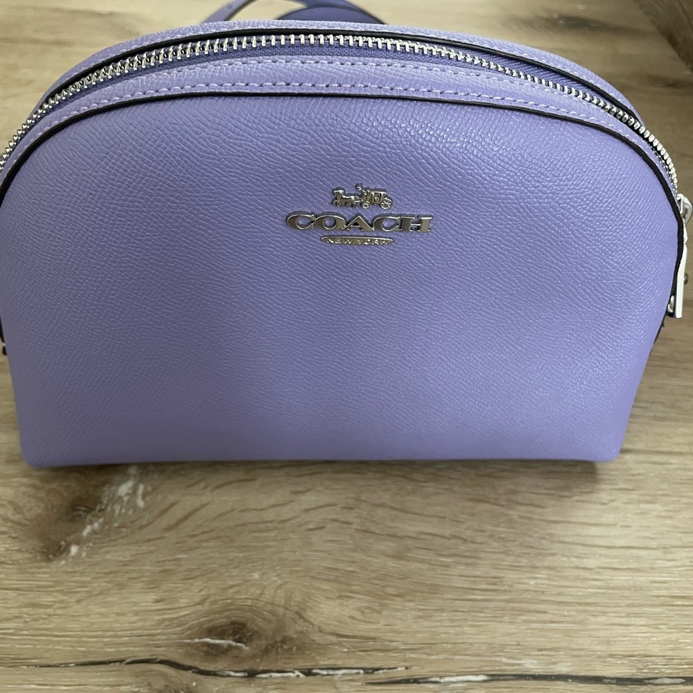Coach Lavender purple Leather Madi crossbody bag silver hardware small